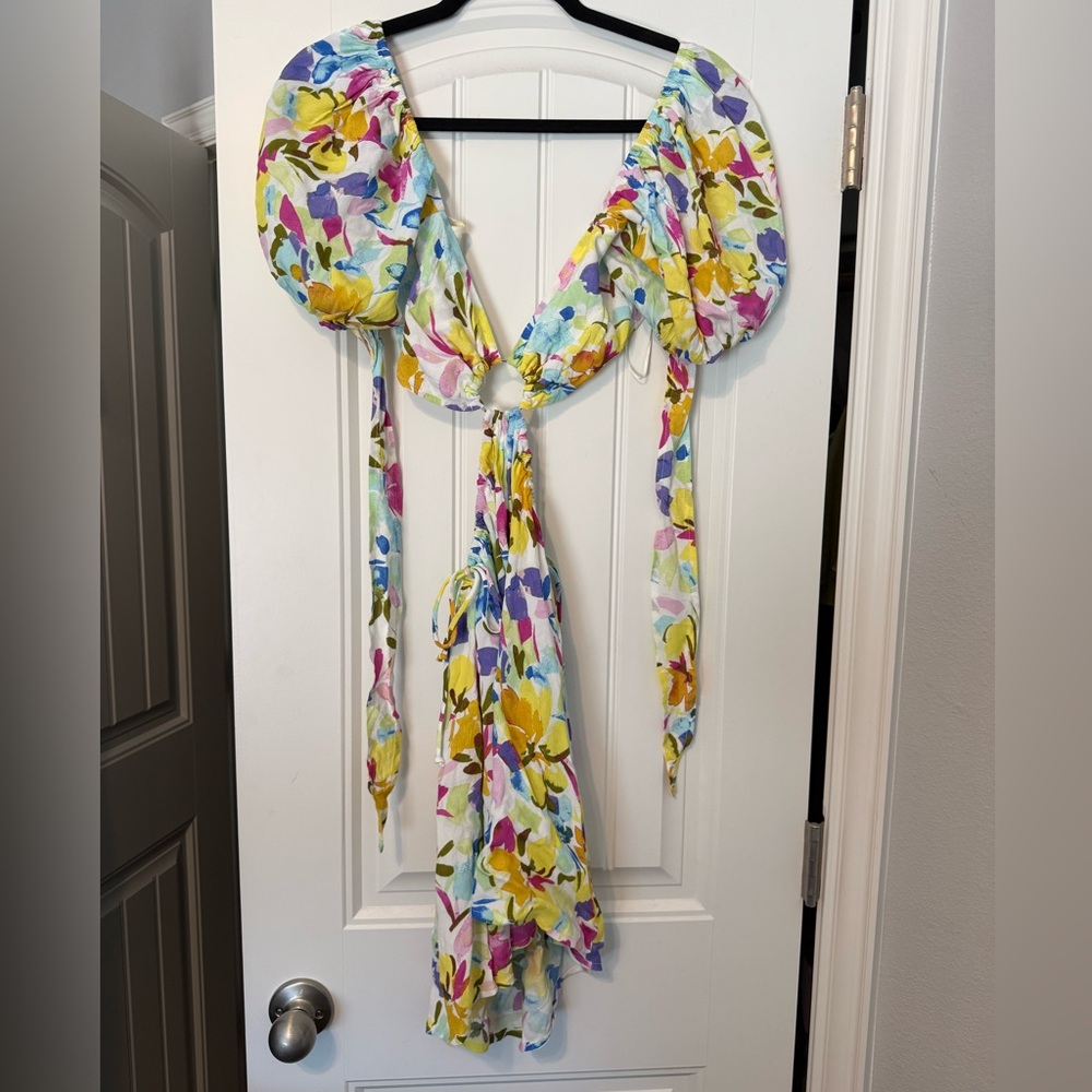 Floral Mini Dress with Puff Sleeves